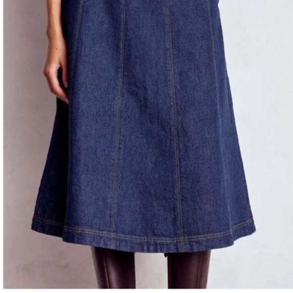 Boden Women's Blue Joy Paneled Denim Skirt - Picture 3 of 6